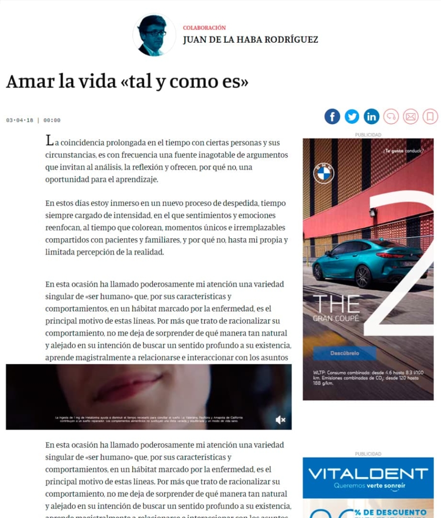 Diario Córdoba Amar la vida tal y como es. En qué te puedo ayudar